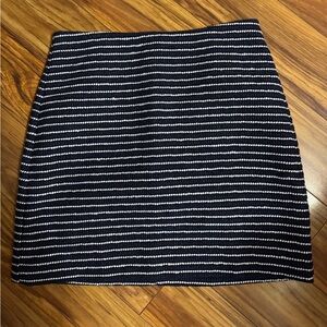 J. Crew Navy and White Striped Mini Skirt